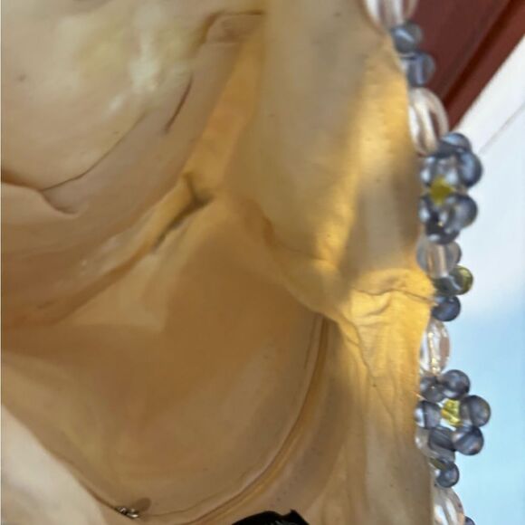 Cynthia Rowley Fun Flower purse  Beaded Kandi Clear Over Lt Canvas Bag handbag - Picture 4 of 6